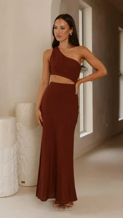 LILYWHYT Dresses|Maxi^Abia Maxi Dress - Chocolate