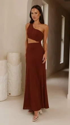 LILYWHYT Dresses|Maxi^Abia Maxi Dress - Chocolate