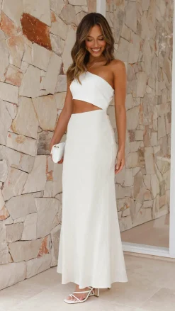 LILYWHYT Dresses|Maxi^Abia Maxi Dress - White/Natural
