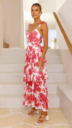 SASHA (BNE) Dresses|Maxi^Achelle Maxi Dress - Red Floral