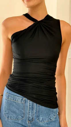 YH AND CO Tops^Adamaris Asymmetrical Top - Black