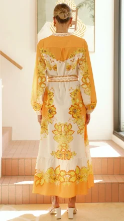 Bubblegum Sale Dresses^Addison Maxi Dress - Orange/Yellow Floral