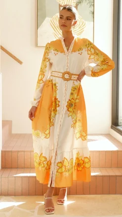 Bubblegum Sale Dresses^Addison Maxi Dress - Orange/Yellow Floral
