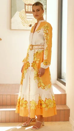 Bubblegum Sale Dresses^Addison Maxi Dress - Orange/Yellow Floral