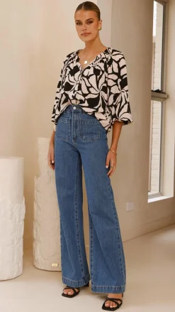 Fashion Allied Tops^Addison Top - Black/Beige