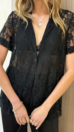Amore Agencies Tops^Adley Shirt - Black Lace