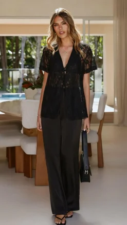 Amore Agencies Tops^Adley Shirt - Black Lace