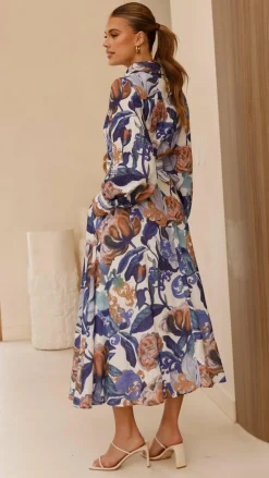 Bubblegum Dresses|Maxi^Aida Long Sleeve Maxi Dress - Azure Blue