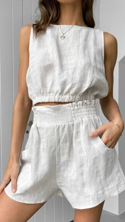 Fashion Allied Tops^Aimee Linen Top - Oat