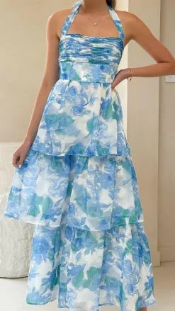 LILYWHYT Dresses|Maxi^Alice Maxi Dress - Blue Floral