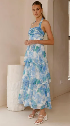 LILYWHYT Dresses|Maxi^Alice Maxi Dress - Blue Floral