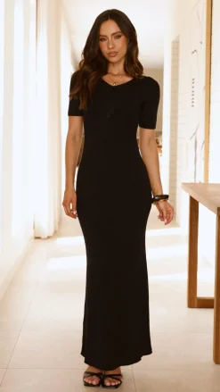 My Girl Knit Dresses|Knitwear^Aliyah Knit Maxi Dress - Black