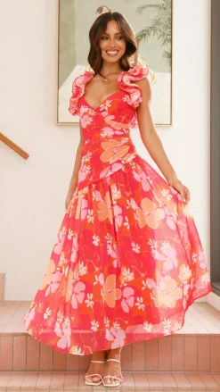 SASHA (BNE) Dresses|Maxi^Alma Maxi Dress - Blood Orange