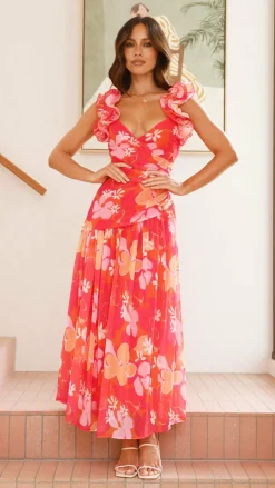 SASHA (BNE) Dresses|Maxi^Alma Maxi Dress - Blood Orange