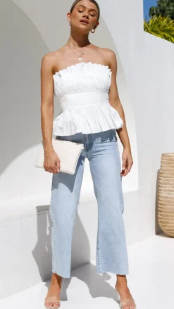 Desire Tops^Always Mine Crop Top - White