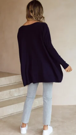 Slide Show Knit Tops|Knitwear^Amalia Knit Top - Navy