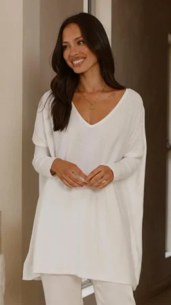 Slide Show Knit Tops|Knits/Jumpers^Amalia Knit Top - White