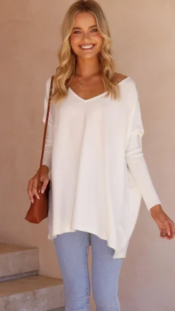 Slide Show Knit Tops|Knits/Jumpers^Amalia Knit Top - White