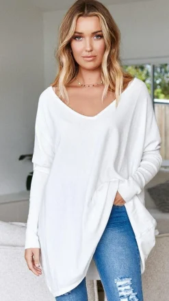 Slide Show Knit Tops|Knits/Jumpers^Amalia Knit Top - White