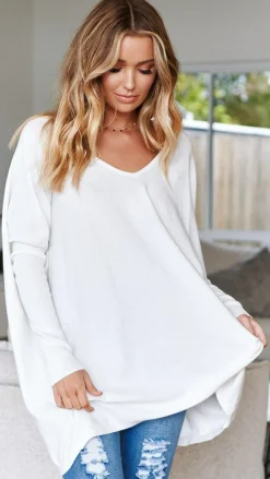 Slide Show Knit Tops|Knits/Jumpers^Amalia Knit Top - White