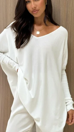Slide Show Knit Tops|Knits/Jumpers^Amalia Knit Top - White