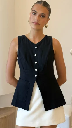 LILYWHYT Tops^Amber Top - Black