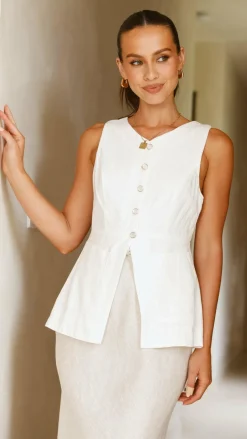LILYWHYT Tops^Amber Top - White