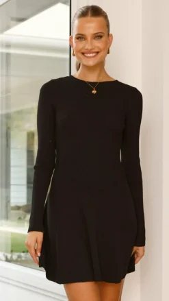 LILYWHYT Knit Dresses|Knitwear^Amity Mini Dress - Black