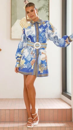 Bubblegum Dresses|Mini^Annika Long Sleeve Mini Dress - Blue Doll