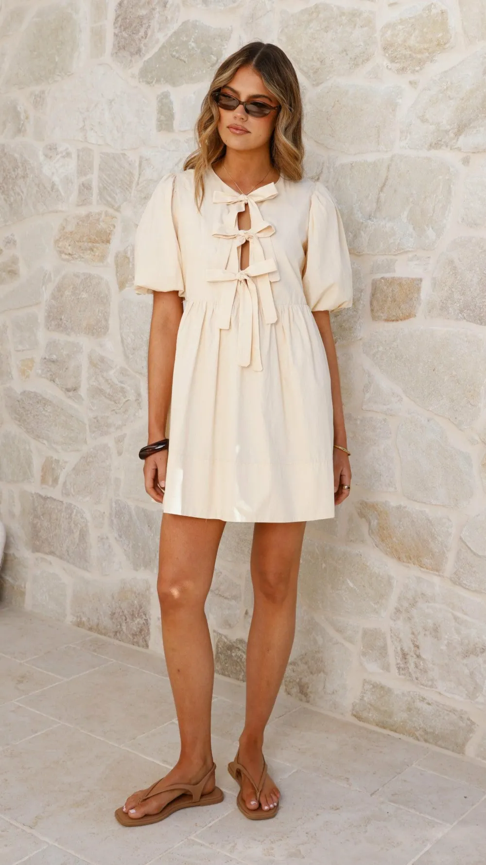 LILYWHYT Dresses|Mini^Arana Mini Dress - Beige
