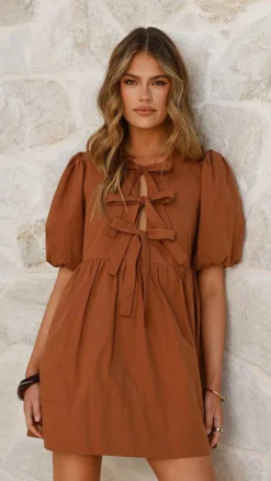 LILYWHYT Dresses|Mini^Arana Mini Dress - Chocolate