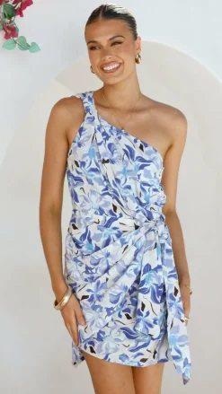 Main St Dresses|Mini^Ariana Mini Dress - Blue/White Print