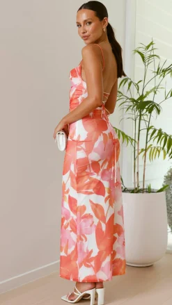 Sweet Acacia Dresses|Maxi^Ashley Maxi Dress - Pink/Orange Floral
