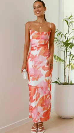 Sweet Acacia Dresses|Maxi^Ashley Maxi Dress - Pink/Orange Floral