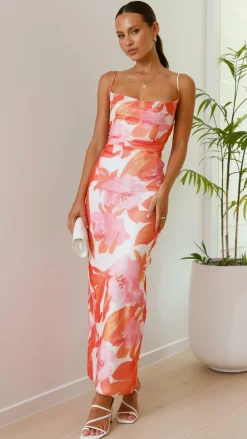 Sweet Acacia Dresses|Maxi^Ashley Maxi Dress - Pink/Orange Floral