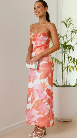 Sweet Acacia Dresses|Maxi^Ashley Maxi Dress - Pink/Orange Floral