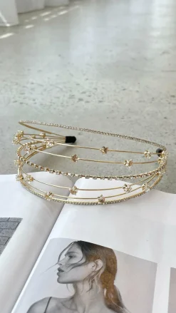 Morgan and Taylor Fascinators|Hair Accessories^Astra Headband - Gold