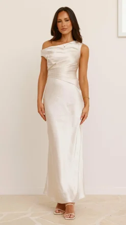 LILYWHYT Mon Cheri|Dresses^Auria Off Shoulder Maxi Dress - Champagne