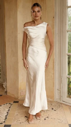 LILYWHYT Mon Cheri|Dresses^Auria Off Shoulder Maxi Dress - Champagne