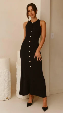 Alive Girl Knit Dresses|Knitwear^Aylah Knit Midi Dress - Black