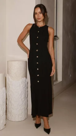 Alive Girl Knit Dresses|Knitwear^Aylah Knit Midi Dress - Black