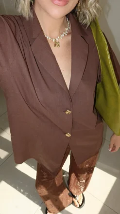 By Frankie Sets|Bottoms^Azura Shirt And Pants Set - Brown