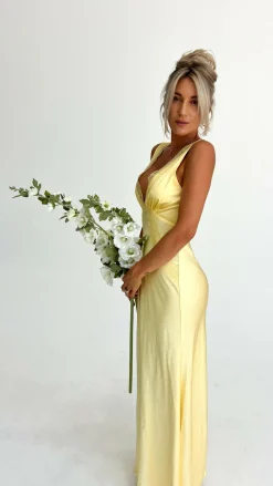 LILYWHYT Sale Dresses^Basiano Maxi Dress - Yellow / Lace