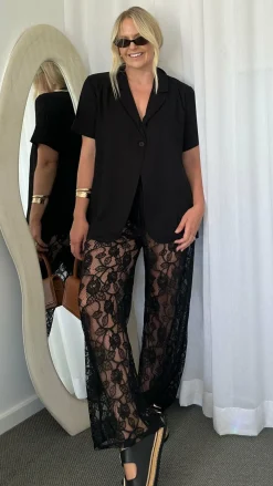 YH AND CO Bottoms^Baxter Pant - Black Lace