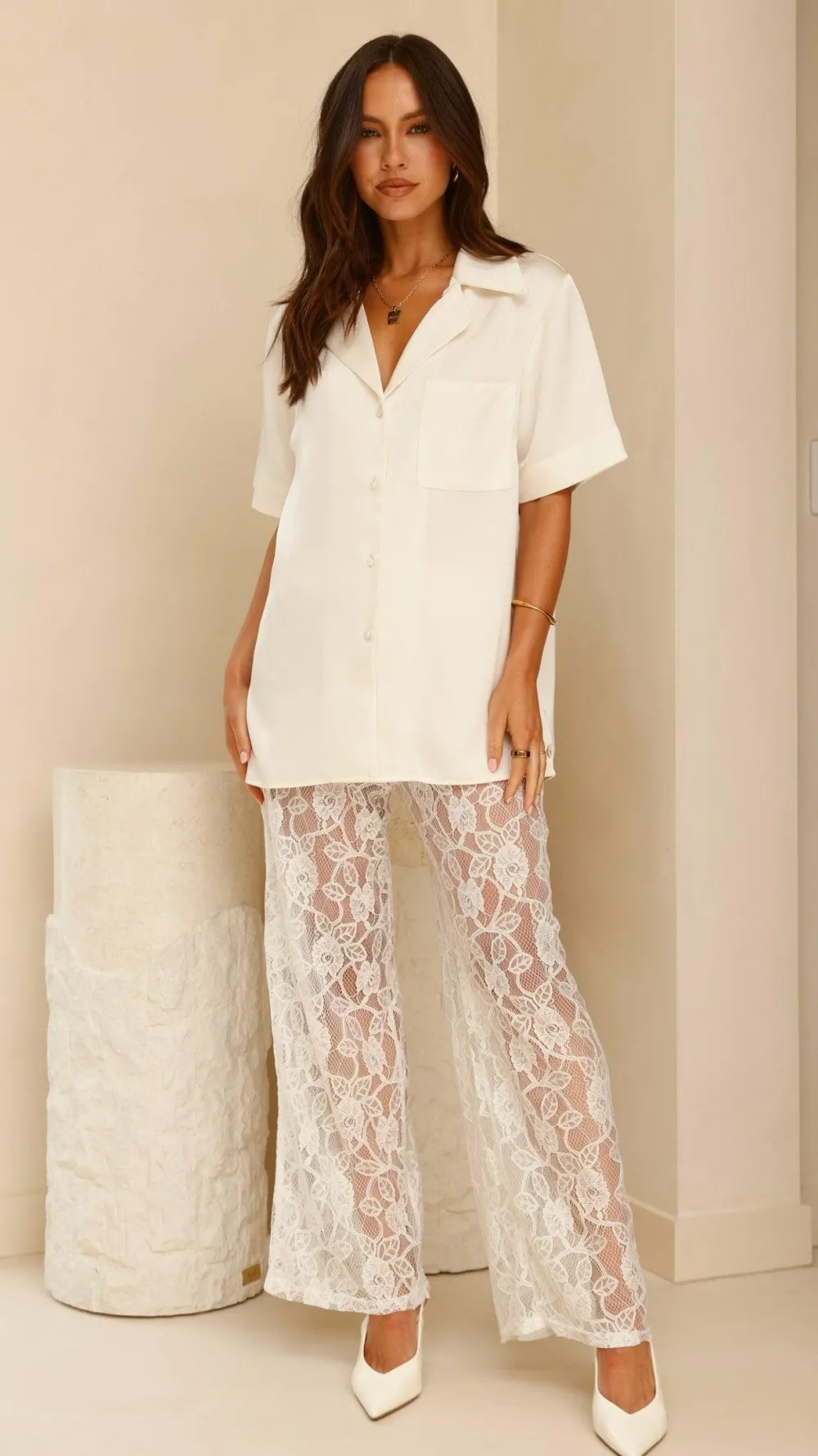 YH AND CO Bottoms^Baxter Pant - White Lace