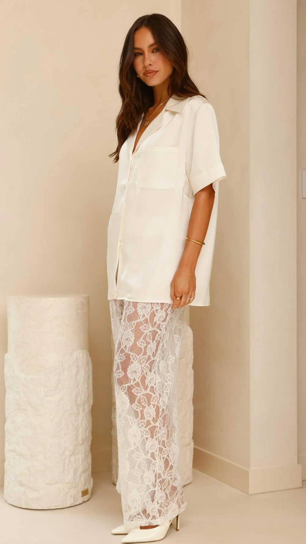 YH AND CO Bottoms^Baxter Pant - White Lace