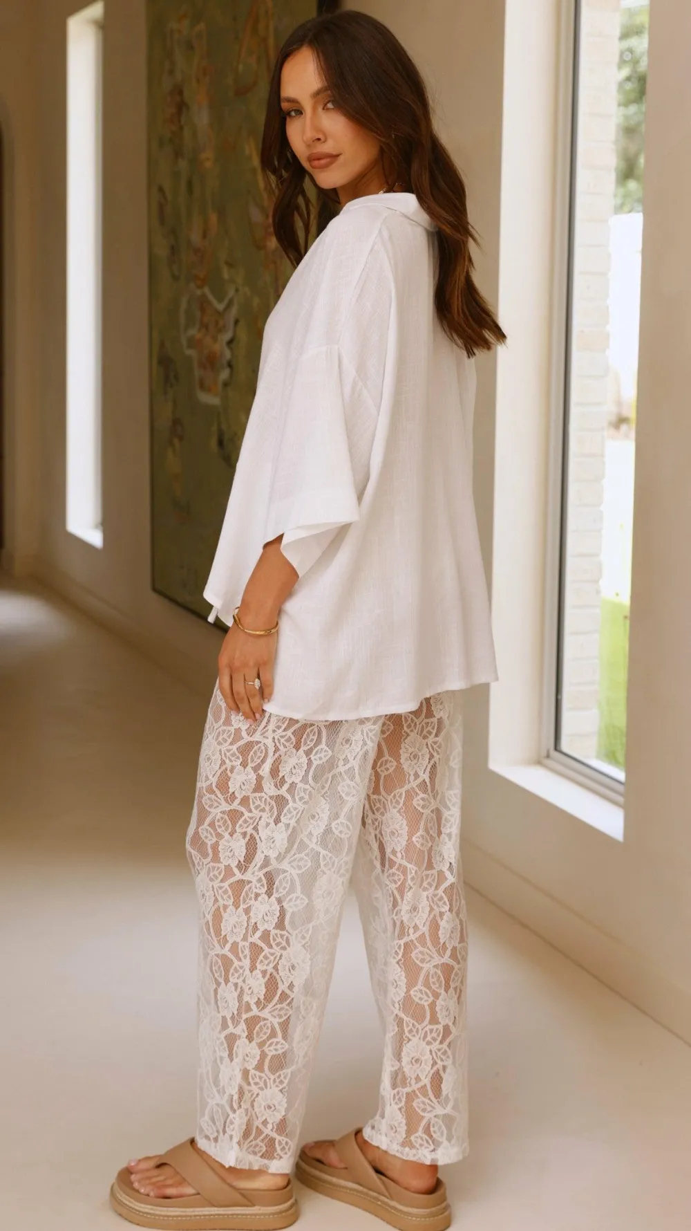 YH AND CO Bottoms^Baxter Pant - White Lace