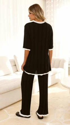 Burans Knit Tops|Knitwear^Bayu Knit Top - Black/White