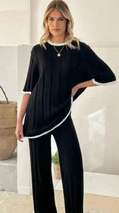 Burans Knit Tops|Knitwear^Bayu Knit Top - Black/White