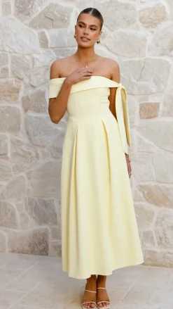 SASHA (BNE) Dresses|Midi^Bentley Off Shoulder Midi Dress - Lemon